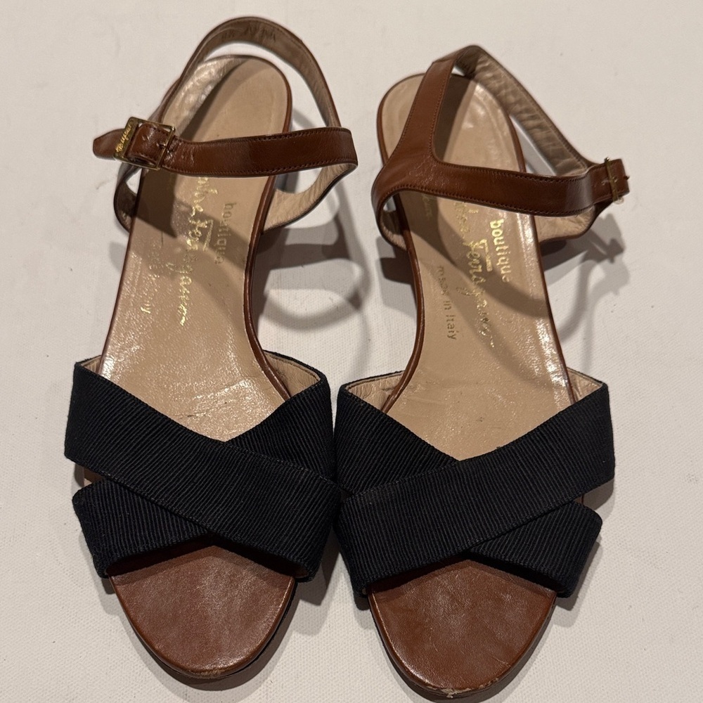 Salvatore Ferragamo Brown And Black Sandals